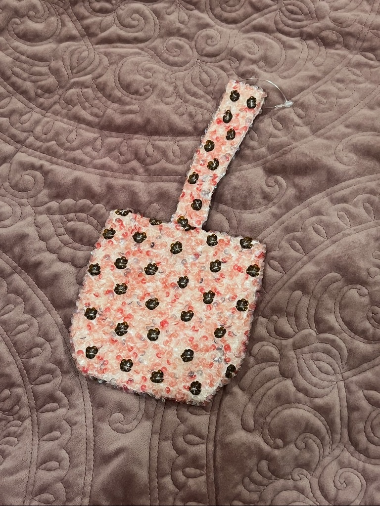 Moynas Petite Pink Beaded Wristlet Bag
